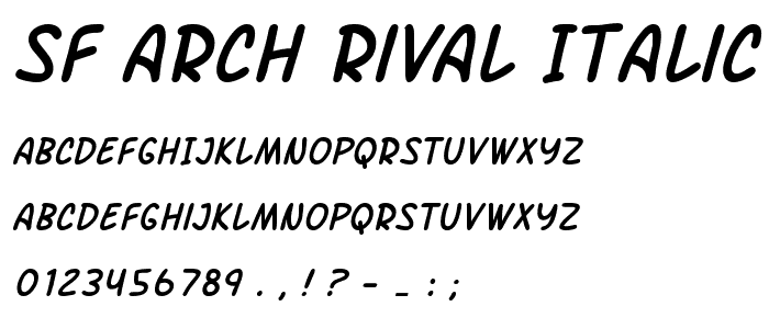 SF Arch Rival Italic font